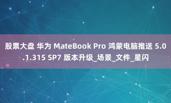 股票大盘 华为 MateBook Pro 鸿蒙电脑推送 5.0.1.315 SP7 版本升级_场景_文件_星闪