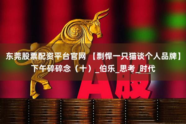 东莞股票配资平台官网 【剽悍一只猫谈个人品牌】下午碎碎念（十）_伯乐_思考_时代